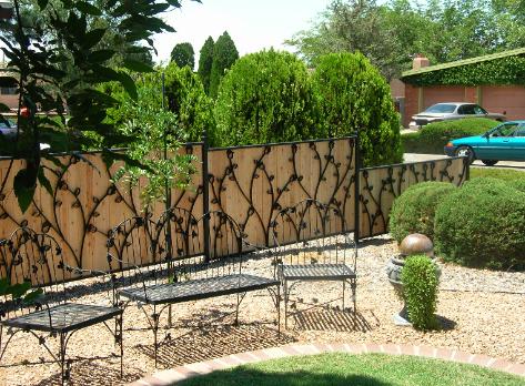 rose fence with cedar slats for privacy