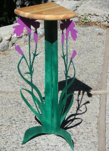 plasma-cut iris plant stand